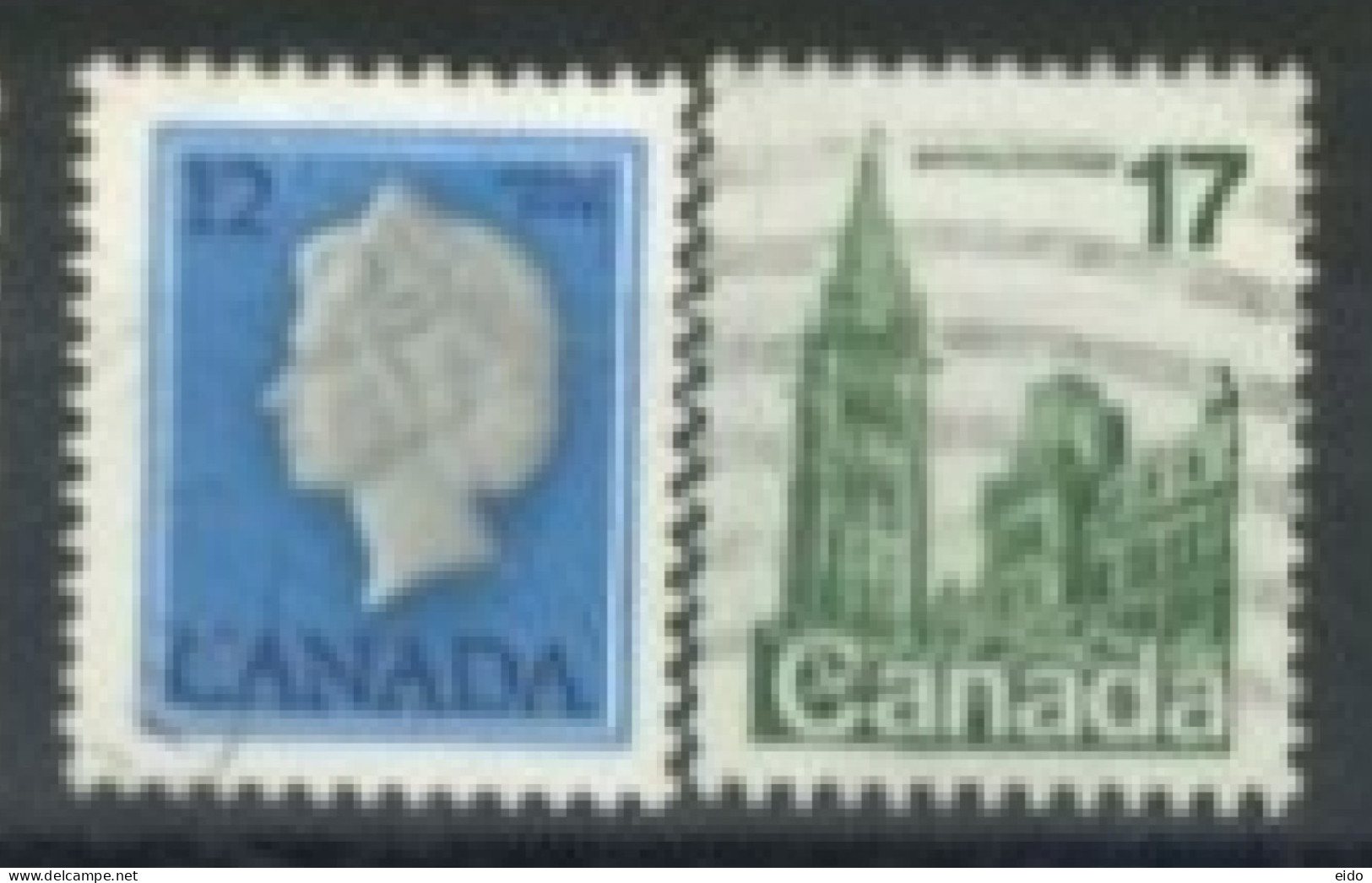 CANADA - 1977, QUEEN ELIZABETH II & HOUSE OF PARLIAMENT STAMPS SET OF 2, USED. - Usati