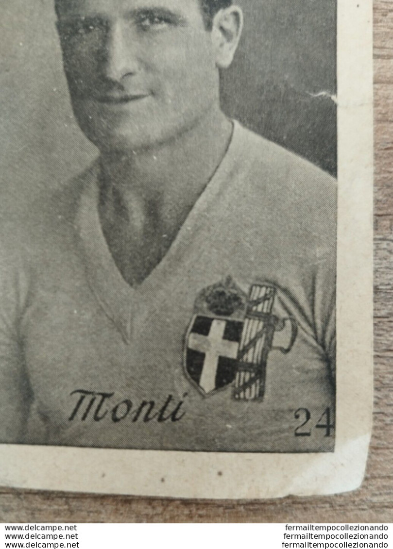 Bh1 Rara Figurina Calcio Anteguerra L. Monti Juventus Italia 1934 Editore Vecchi - Andere & Zonder Classificatie