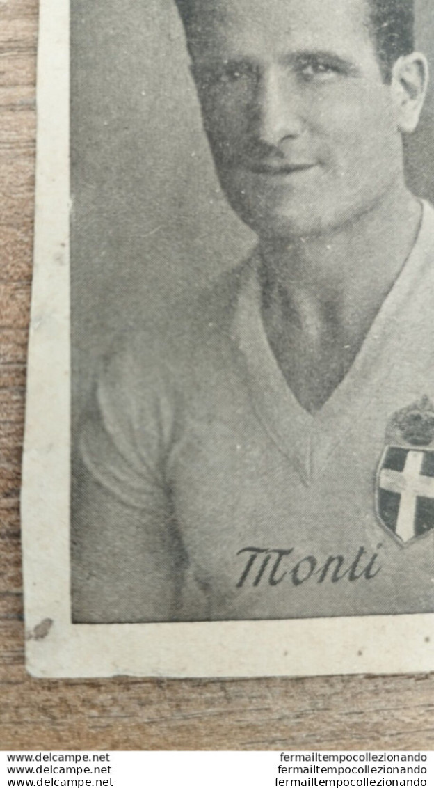 Bh1 Rara Figurina Calcio Anteguerra L. Monti Juventus Italia 1934 Editore Vecchi - Andere & Zonder Classificatie
