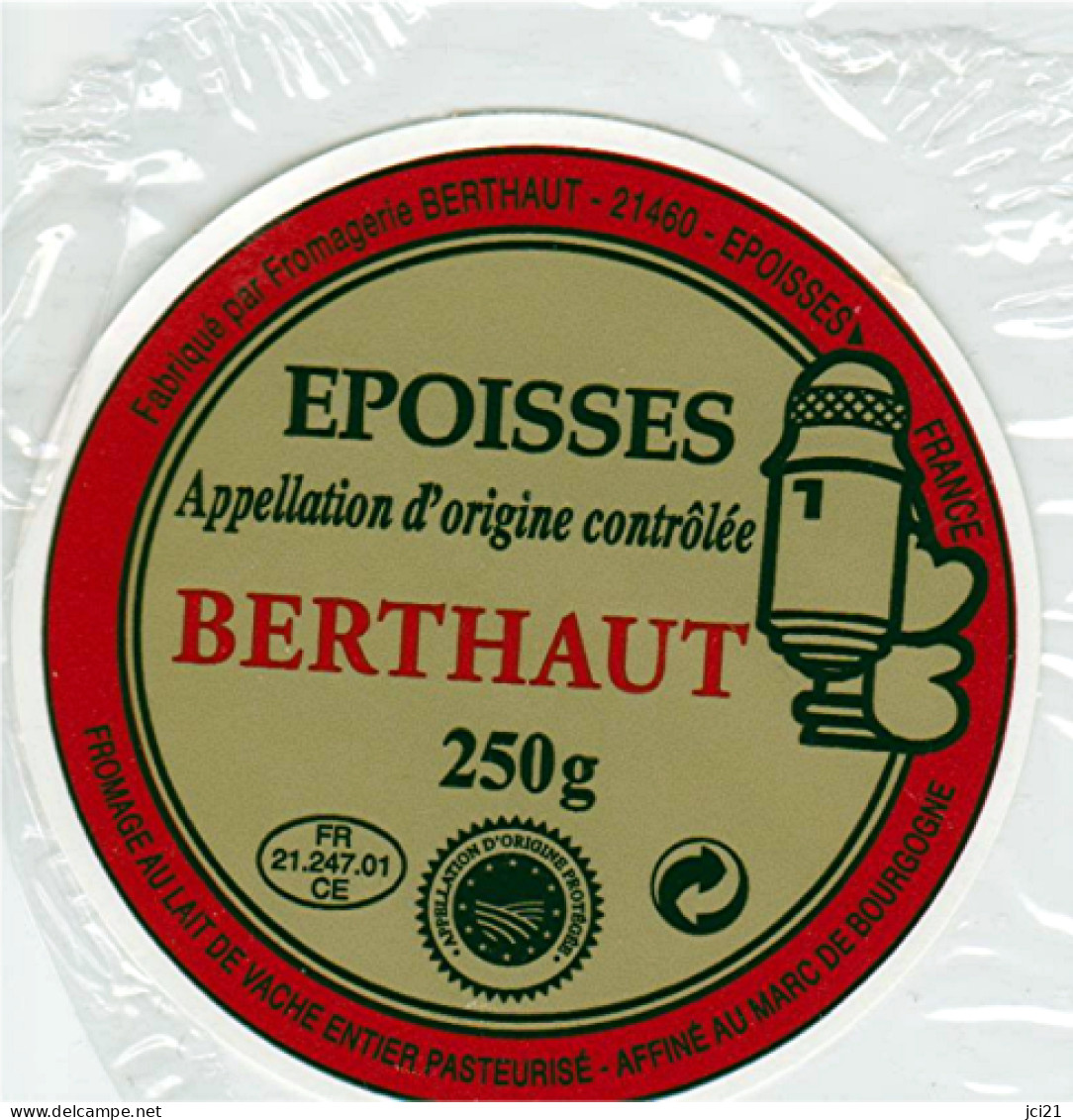 Etiquette Fromage De Bourgogne " EPOISSES BERTHAUT " échaugette _ef35 - Kaas