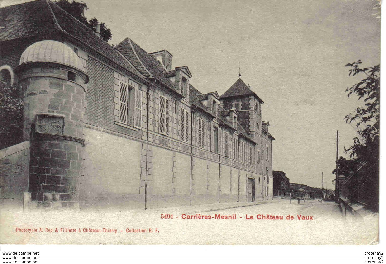 78 CARRIERES MESNIL Vers St Germain En Laye Le CHÂTEAU De VAUX En 1912 Phototypie A. Rep & Filliette Château Thierry - St. Germain En Laye (Château)