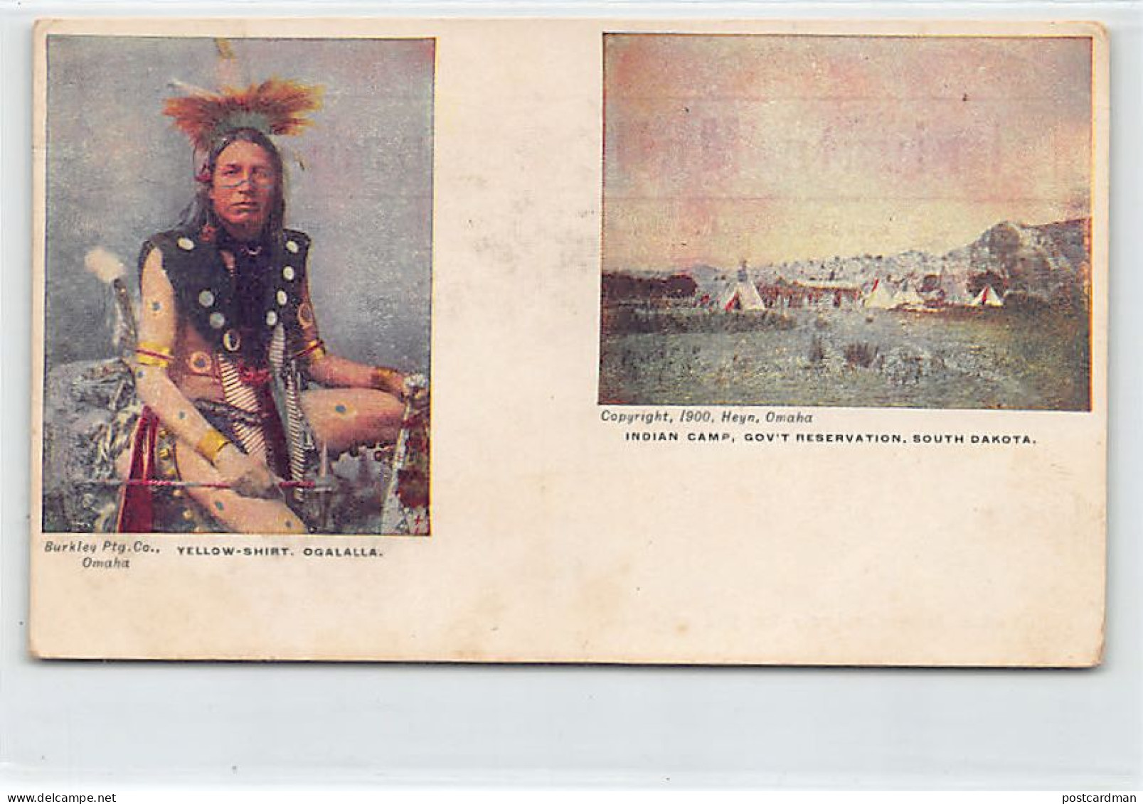 Usa - Native Americans - Yellow Shirt, Ogalalla - Indian Camp, Gov't Reservation, South Dakota - Publ. Burkely Ptg. Co.  - Indianer