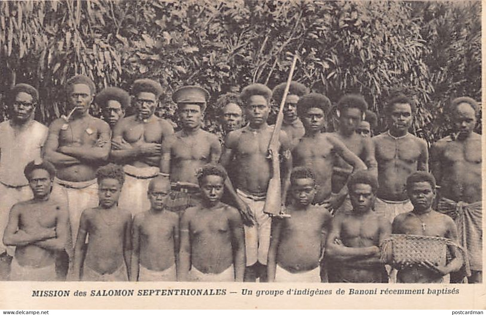 Papua New Guinea - BANONI - A Newly Baptized Group Of Natives - Publ. Mission Des Salomon Septentrionales  - Papouasie-Nouvelle-Guinée