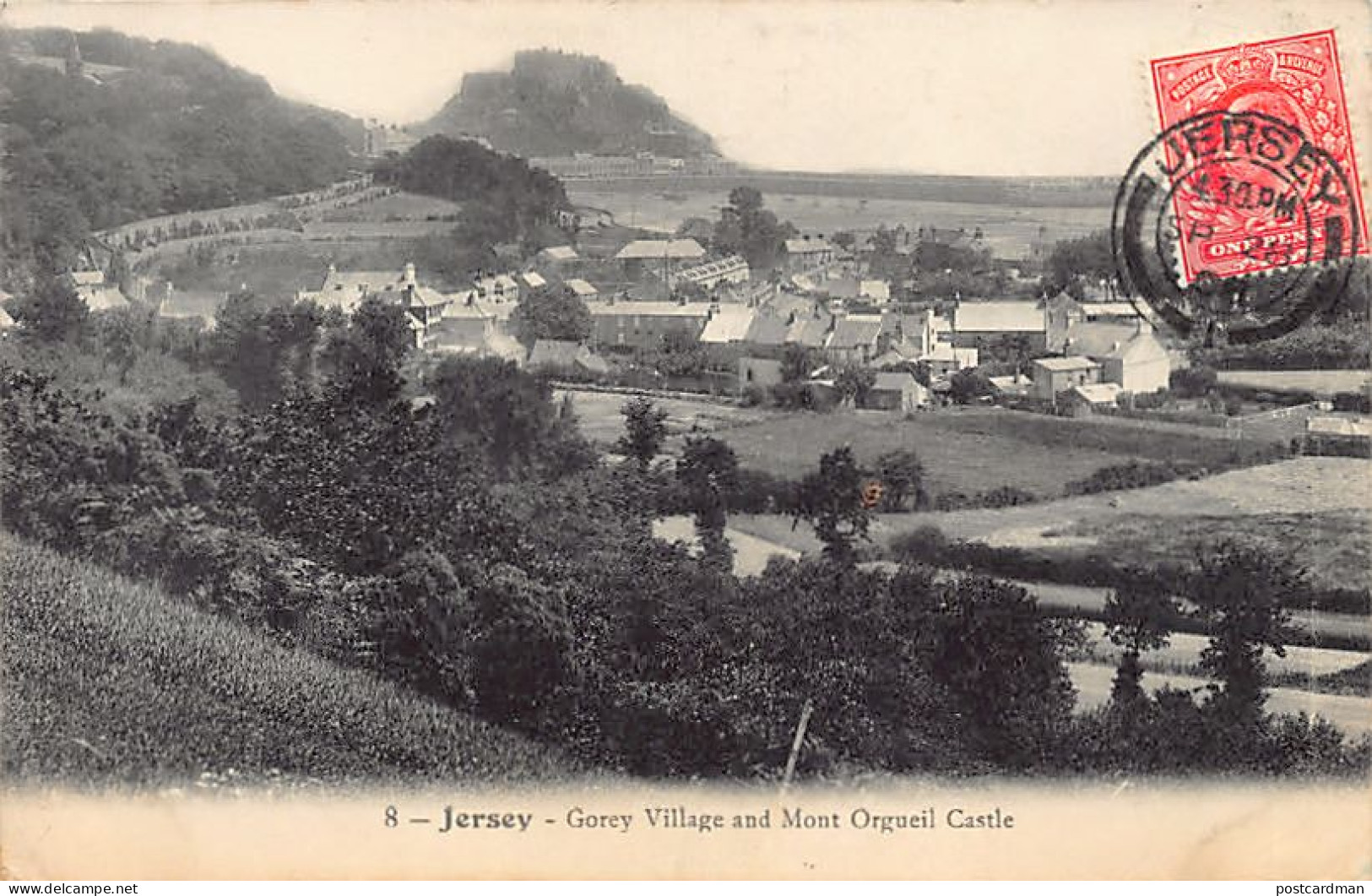 Jersey - Gorey Village And Mount Orgueil Castle - Publ. Géo Barré 8 - Sonstige & Ohne Zuordnung