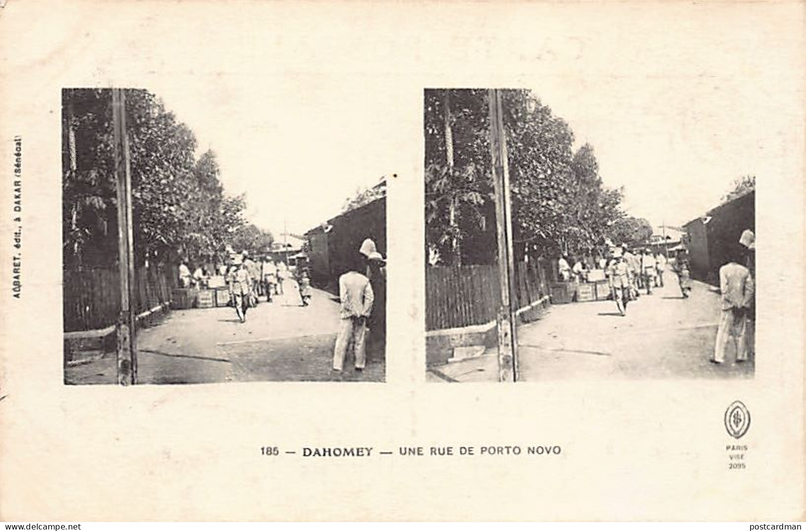 Bénin - Une Rue De Porto-Noco - CARTE STEREO - Ed. Albaret 185 - Benin