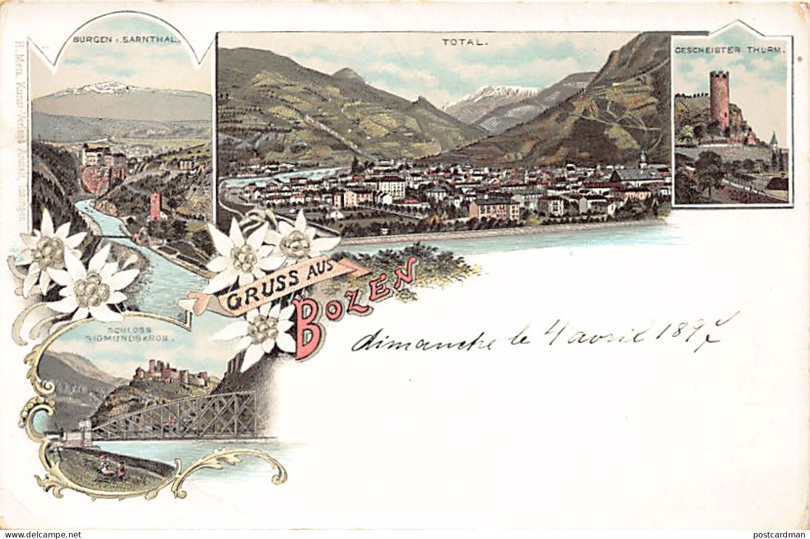 Italia - BOLZANO - Litografia - Anno 1897 - Bolzano