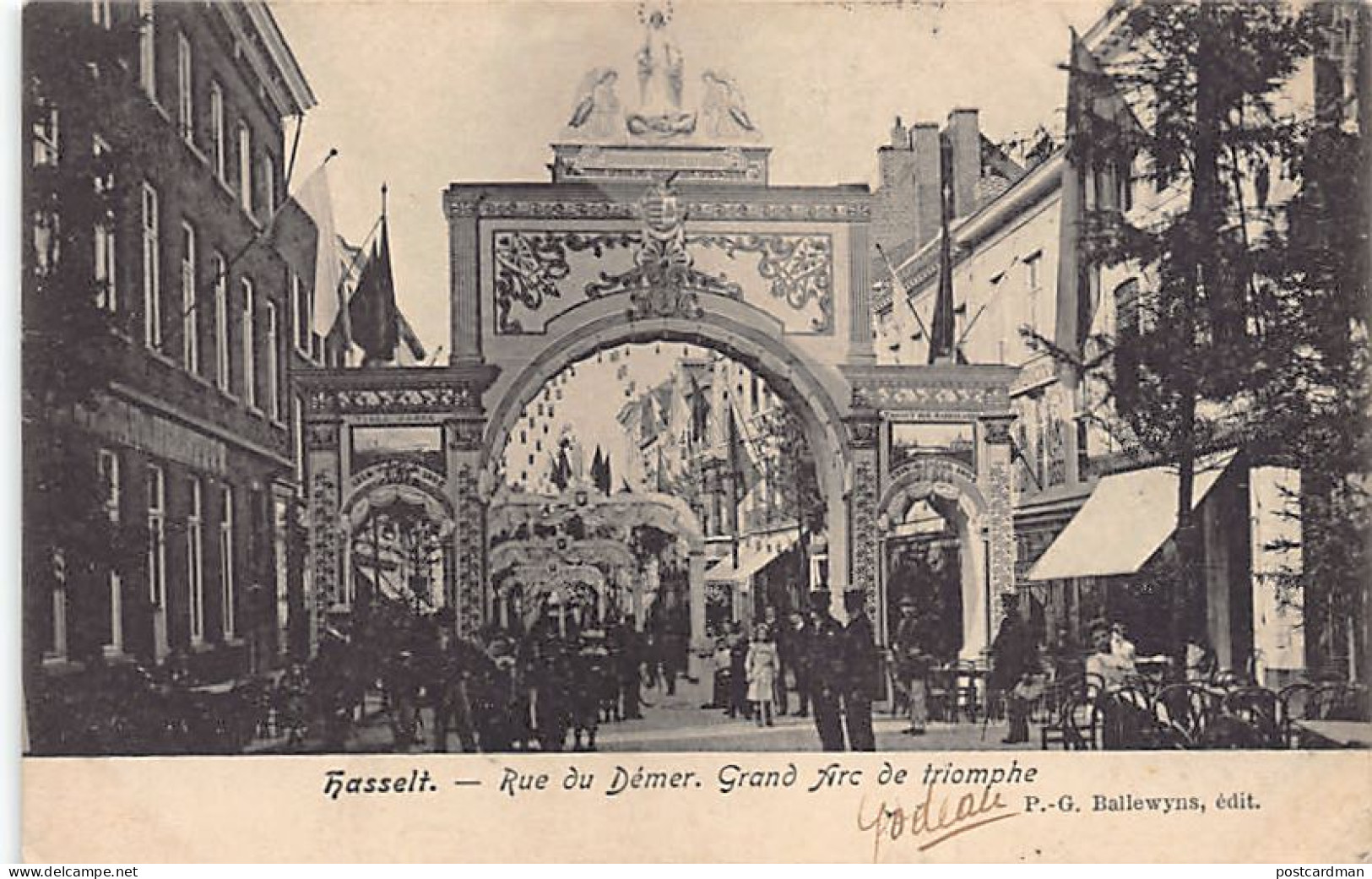 België - HASSELT (Limb.) Demerstraat - Grote Triomfboog - Jaar 1905 - Hasselt