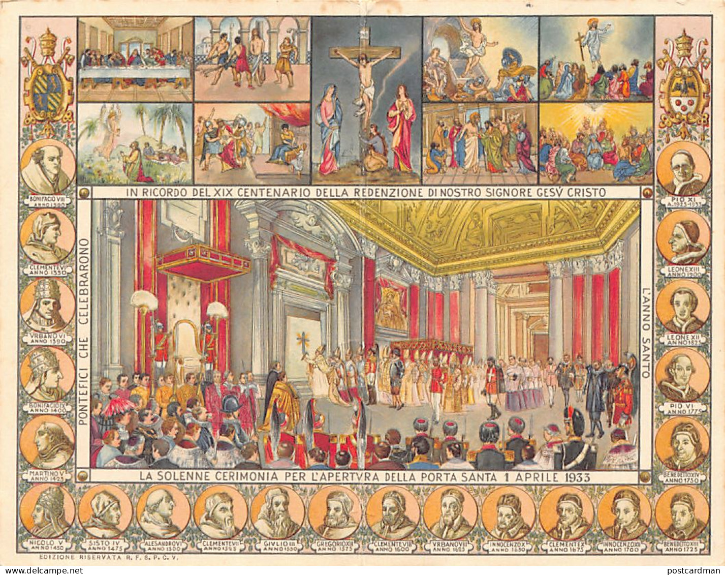 Città Del Vaticano - Apertura Della Porta Santa 1 Aprile 1933 - S.S. Pio XI - Artista A. Bossi - Vaticano (Ciudad Del)