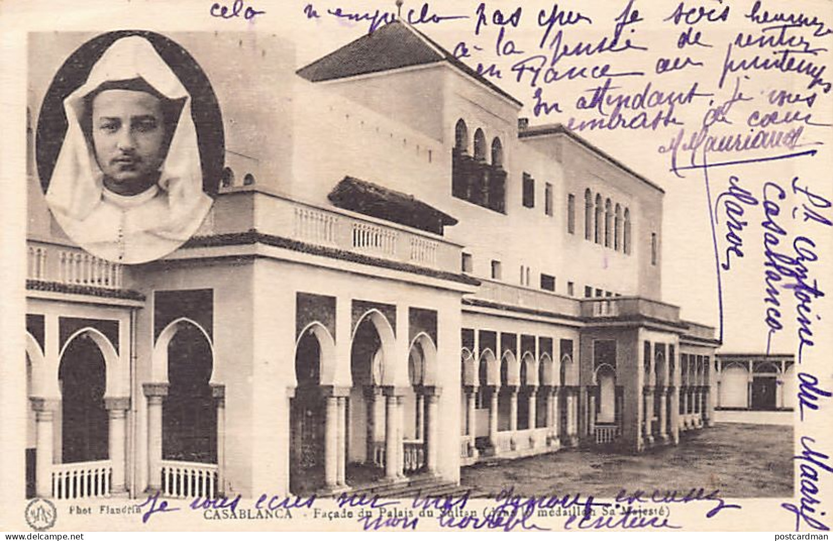 Maroc - CASABLANCA - Façade Du Palais Du Sultan - S.M. Mohammed V - Ed. Flandrin - Casablanca