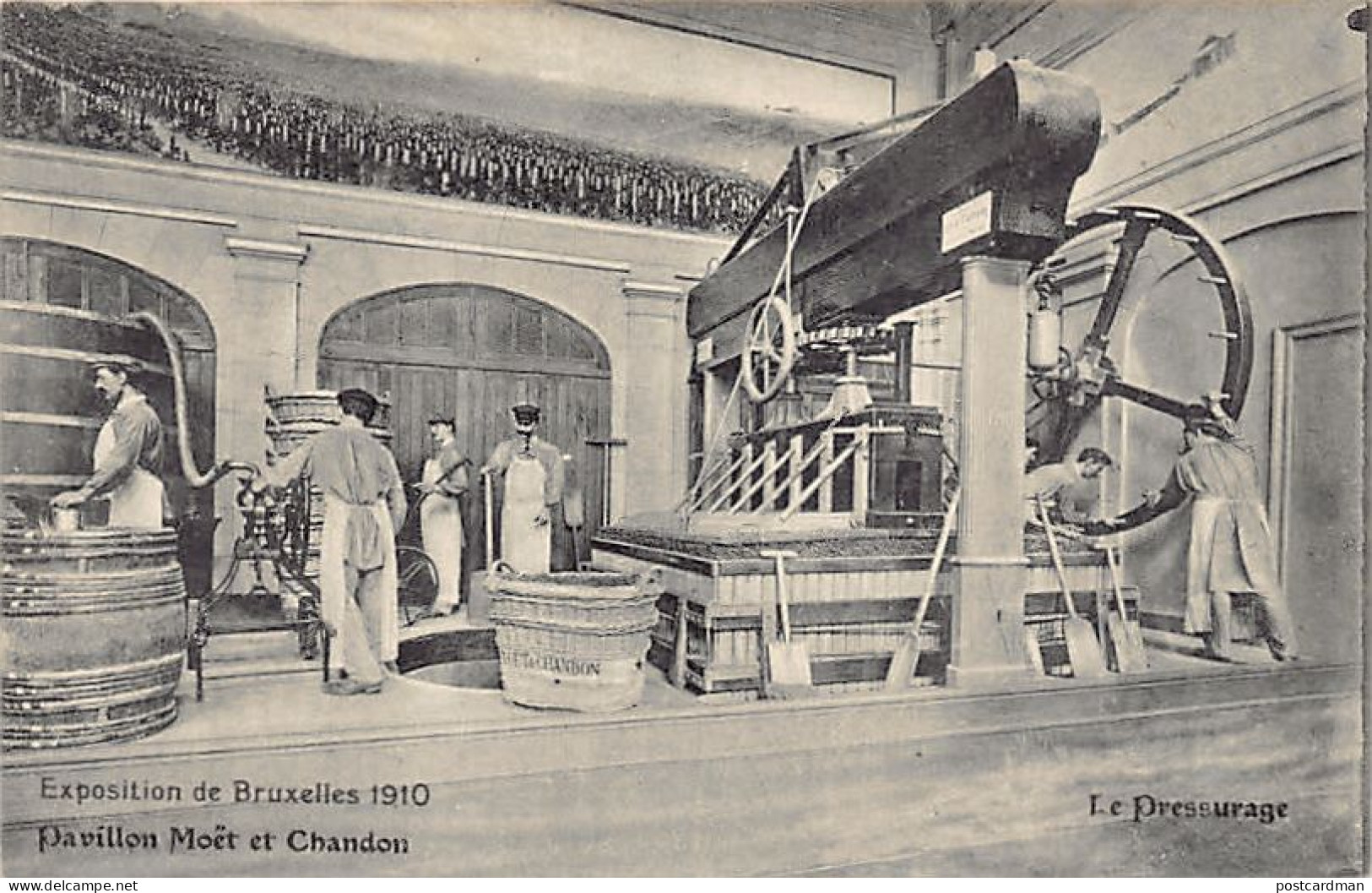 Exposition De Bruxelles 1910 - Pavillon Du Champagne Moët Et Chandon - Le Pressage - Universal Exhibitions