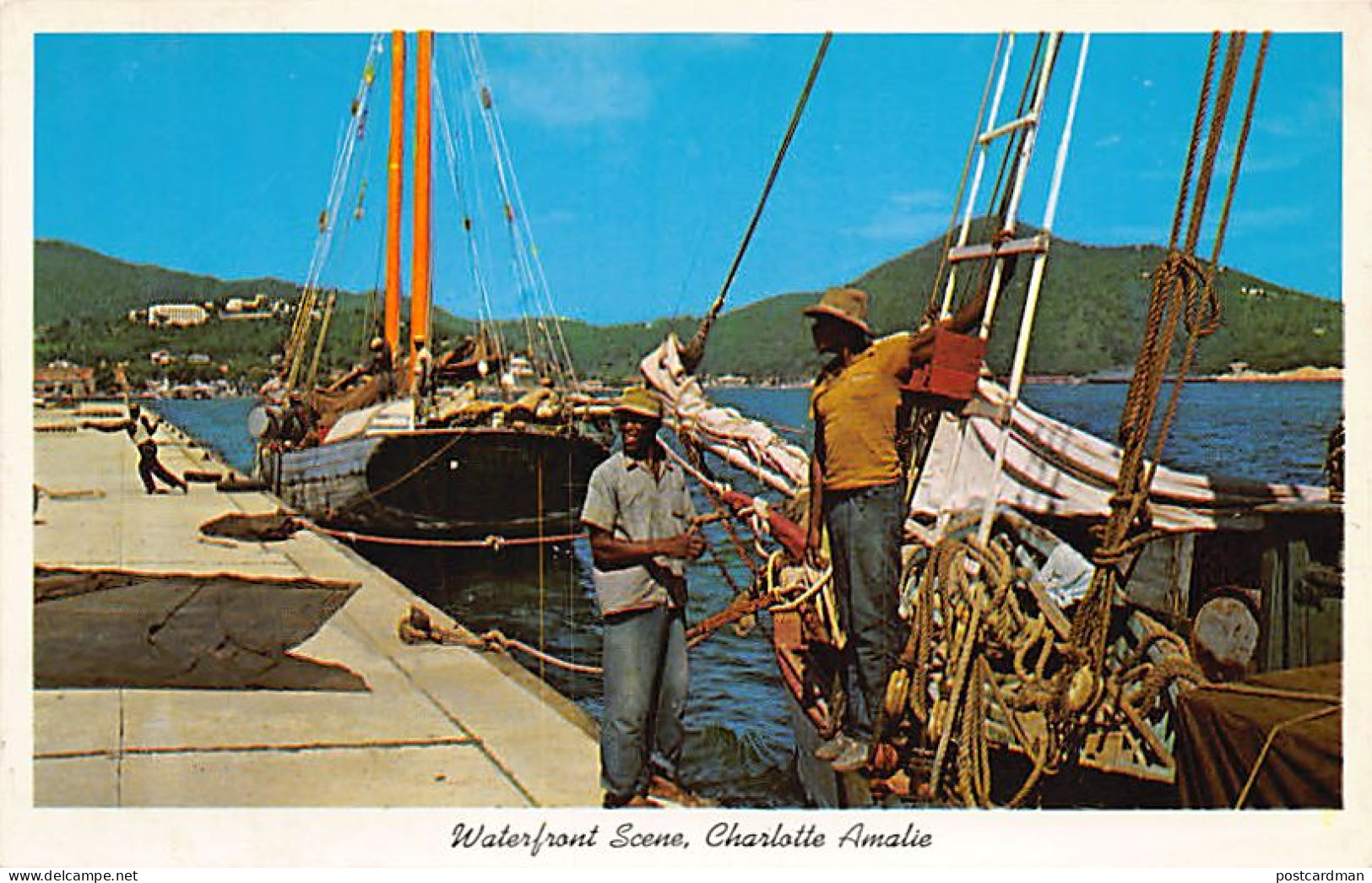 U.S. Virgin Islands - CHARLOTTE AMALIE - Waterfront Scene - Publ. The Art Shop  - Virgin Islands, US