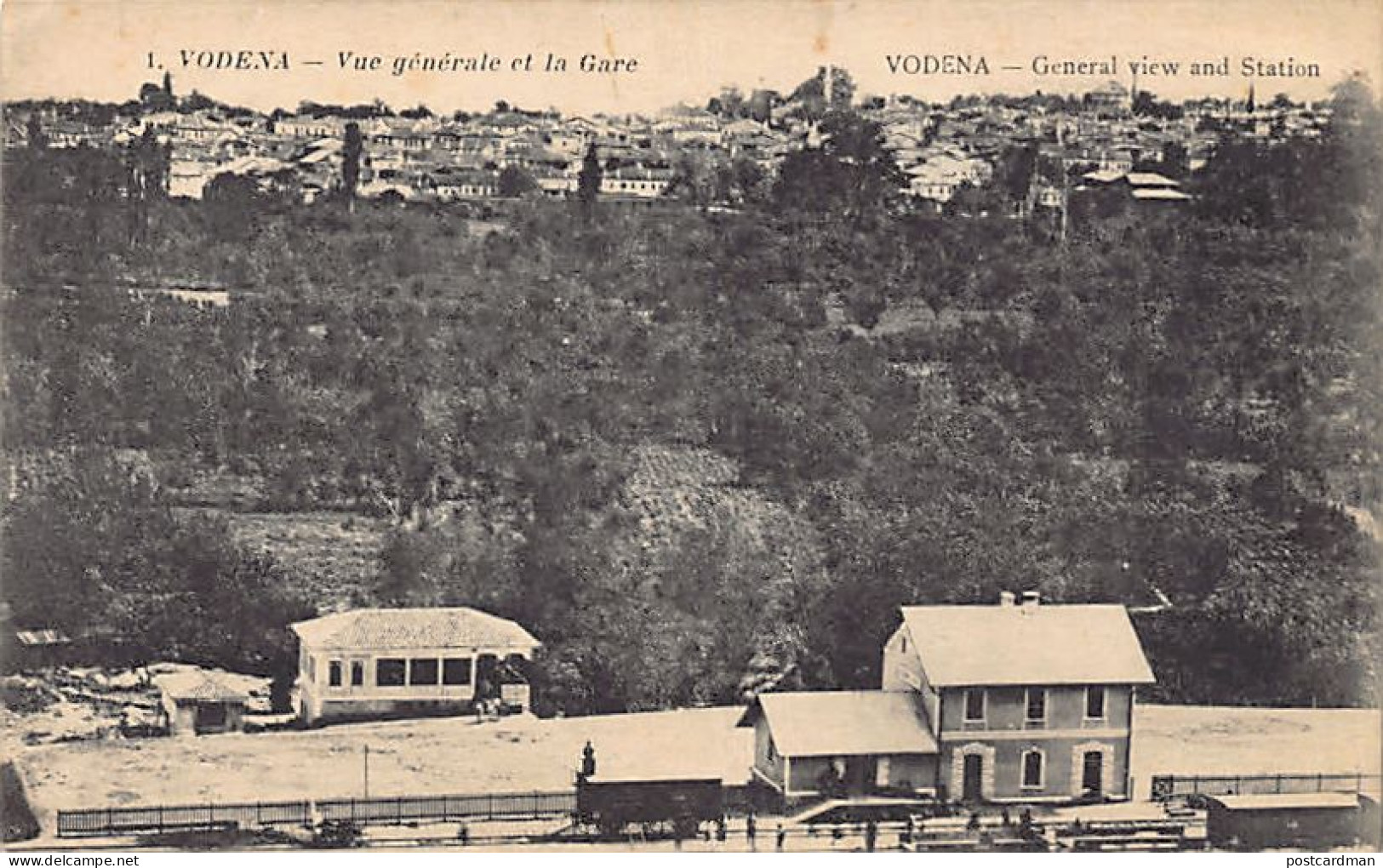 Greece - EDESSA Vodena - General View And The Railway Station - Publ. Baudinière 1 - Grèce