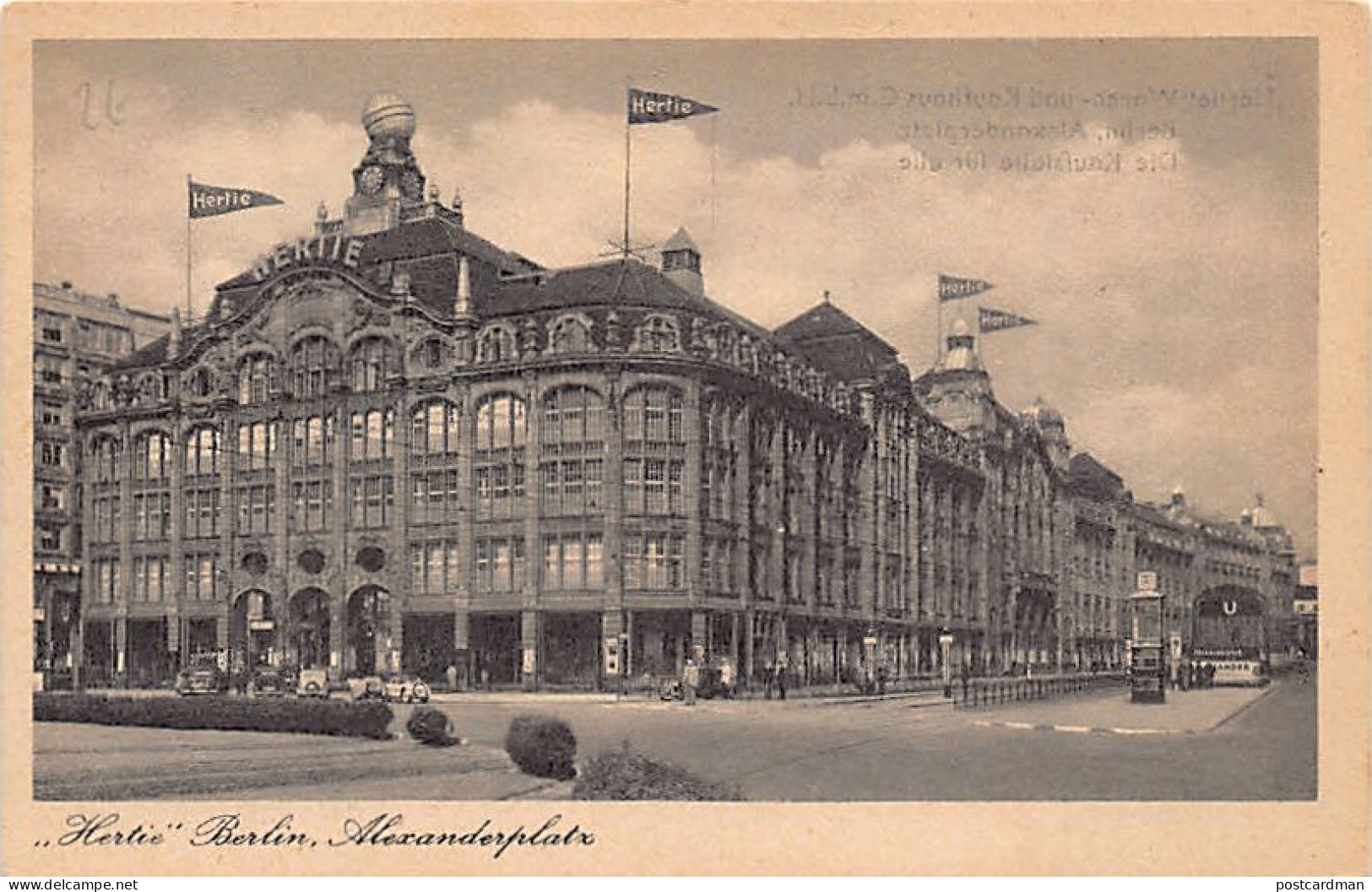 BERLIN - Hertie Alexanderplatz Waren Und Kaufhaus G.m.b.H. Werbung Karte - Other & Unclassified