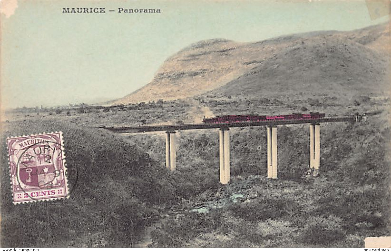 Mauritius - Panorama - Pont Du Chemin De Fer - Ed. Messageroes Maritimes - Aquarellée  - Maurice
