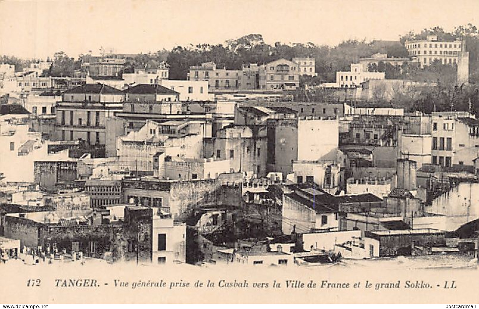 Maroc - TANGER - Vue Générale Prise De La Casbah Vers La Ville De France Et Le Grand Sokko - Ed. LL Lévy 172 - Tanger