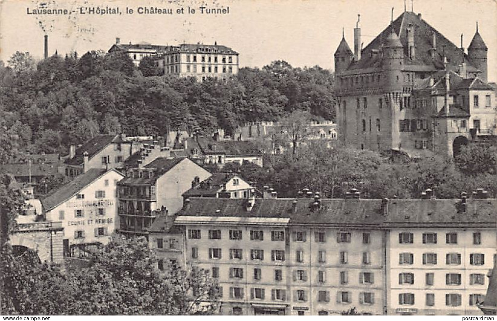 LAUSANNE (VD) L'Hôpital, Le Château Et Le Tunnel - Ed. Burgy 2544 - Lausanne