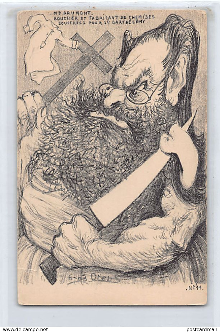 JUDAICA - France - Caricature D'Edmond Drumont, Journaliste Antisémite, Par Orens - Ed. Inconnu  - Judaisme
