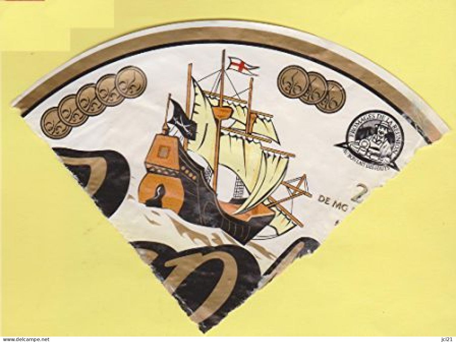 Quart D'étiquette Fromage " CAP NOIR " Fromage De La Réunion Caravelle Corsaire Sabre Bateau Pirate Flibustier_ef25 - Formaggio