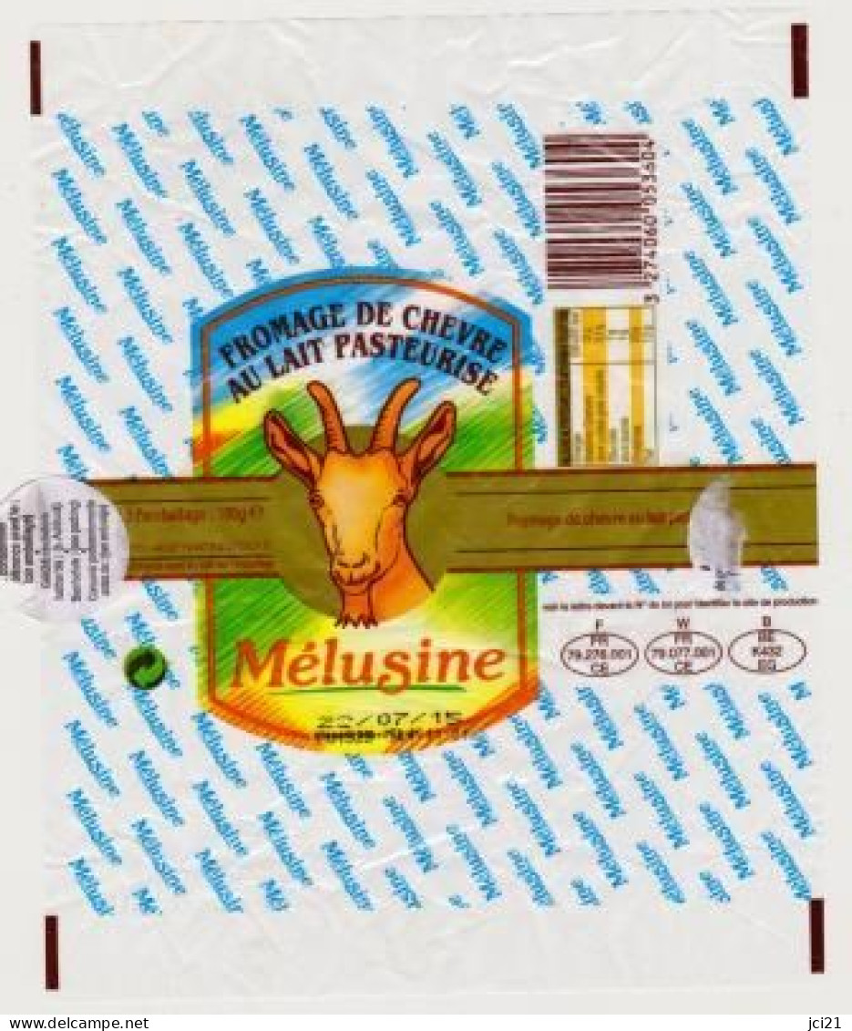 Étiquette Fromage De Chèvre " MÉLUSINE " (Feuille De Bûchette) [_ef73] - Fromage