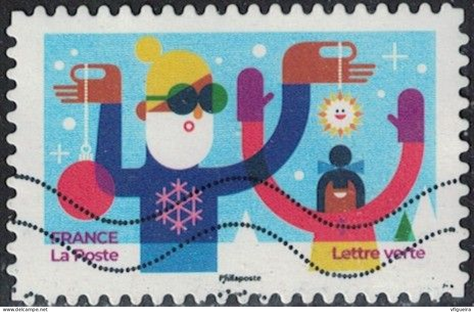 France 2023 Oblitéré Used Les Timbres Qui Nous Rapprochent Deuxième Timbre Rangée Du Haut - Gebraucht