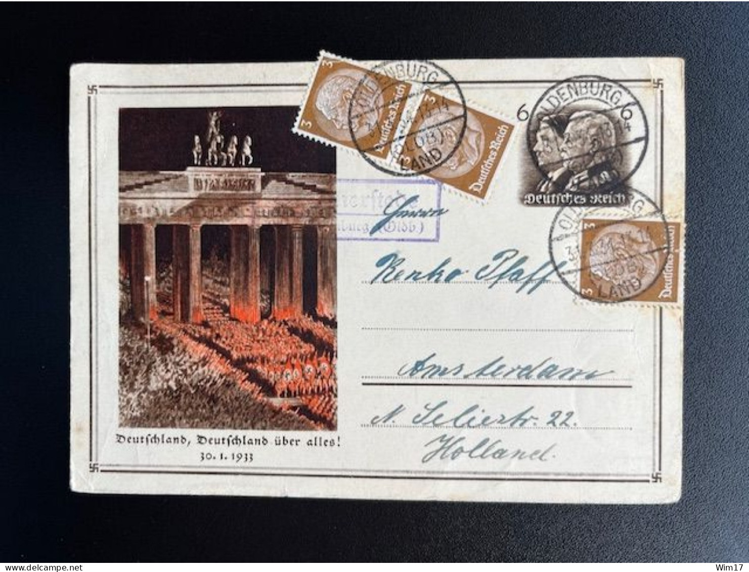 GERMANY 1934 POSTCARD OLDENBURG TO AMSTERDAM 31-03-1934 DUITSLAND DEUTSCHLAND - Postcards