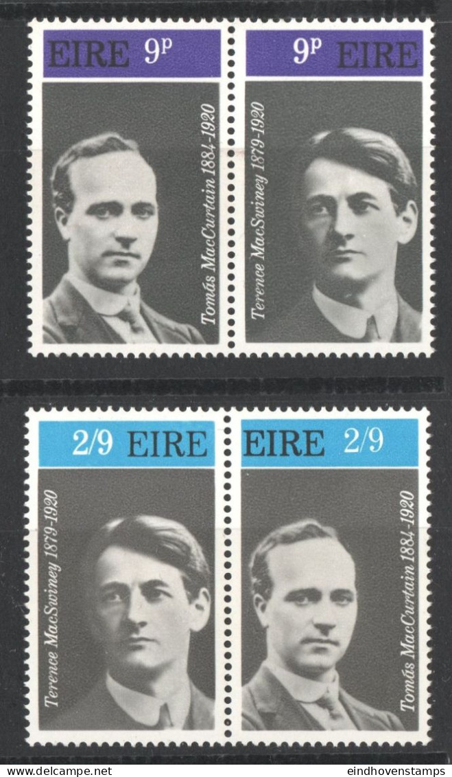 Eire 1966 Easter Revolt Memorial 2 Pairs MNH Ireland, MacCurtain, MacSwiney - Unused Stamps