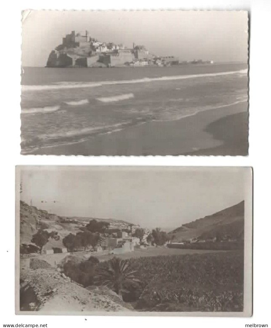 SPAIN 1956 & 1932 Peniscola & Las Palmas 2 Collectible Stamped & Used Postcards - Collezioni E Lotti