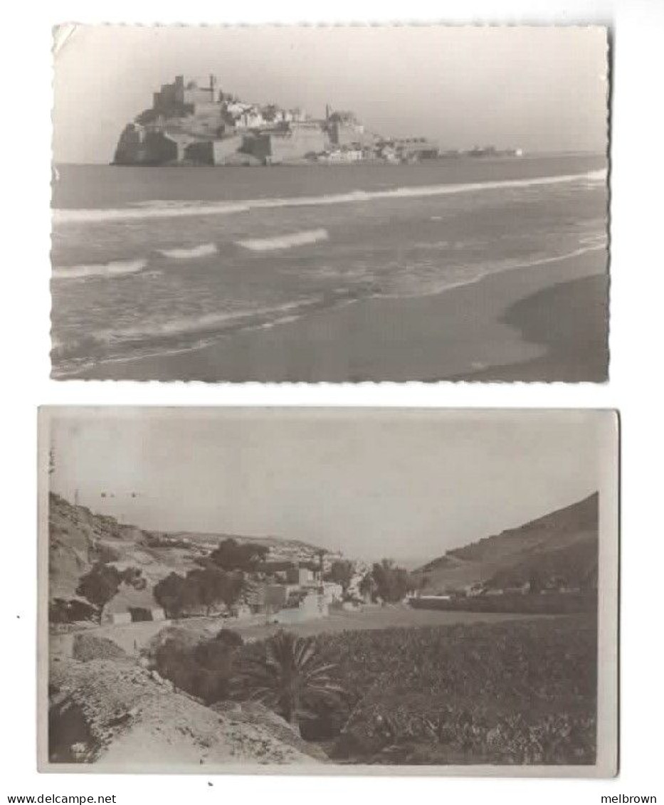 SPAIN 1956 & 1932 Peniscola & Las Palmas 2 Collectible Stamped & Used Postcards - Verzamelingen & Kavels