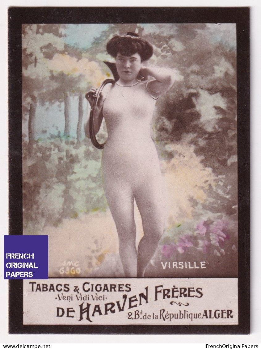 Virsille - Cigarettes De Harven 1910 Photo Femme Sexy Lady Pin-up Woman Nue Nude Nu Seins Nus Vintage Alger A62-8 - Autres Marques