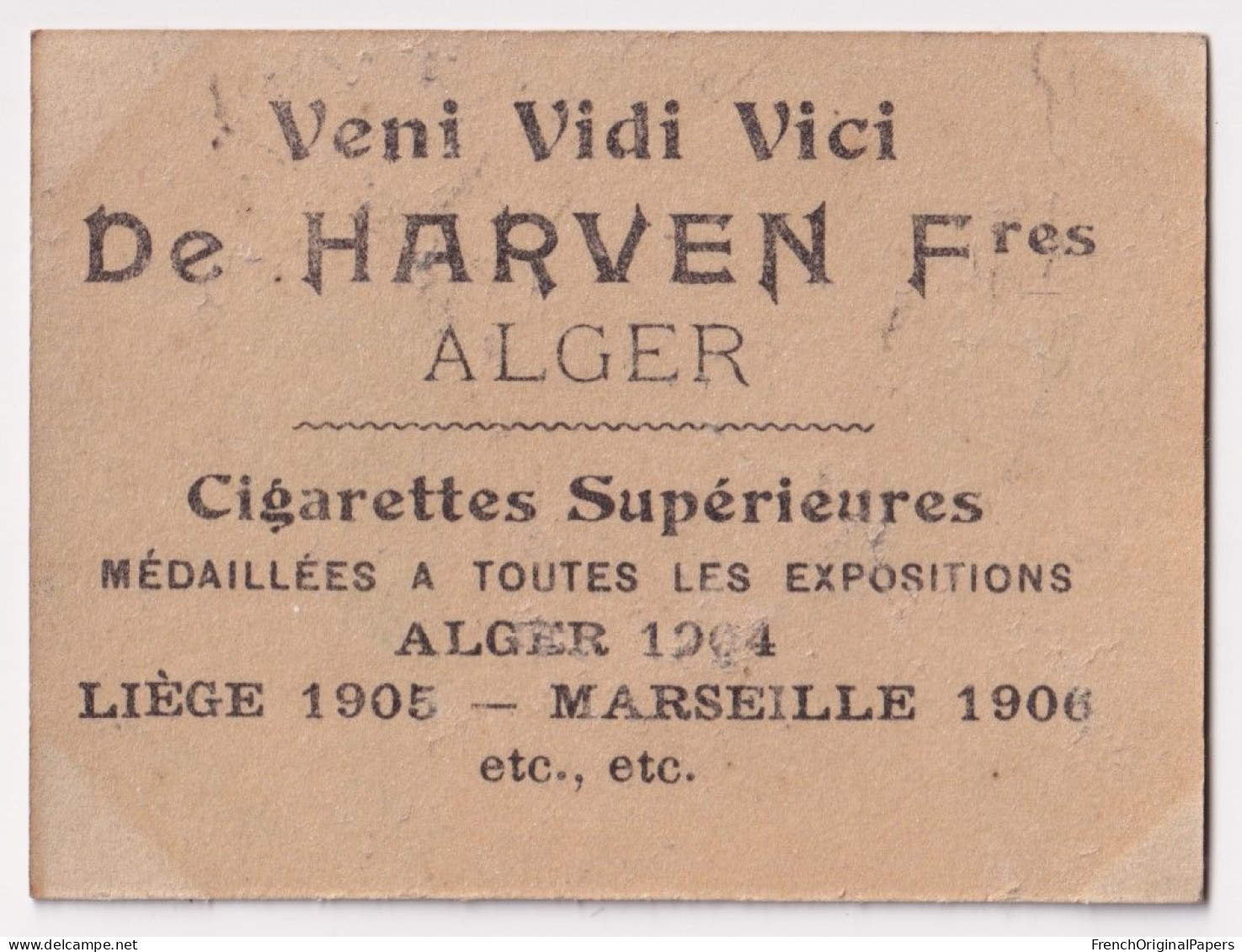 Virsille - Cigarettes De Harven 1910 Photo Femme Sexy Lady Pin-up Woman Nue Nude Nu Seins Nus Vintage Alger A62-8 - Sigarette (marche)