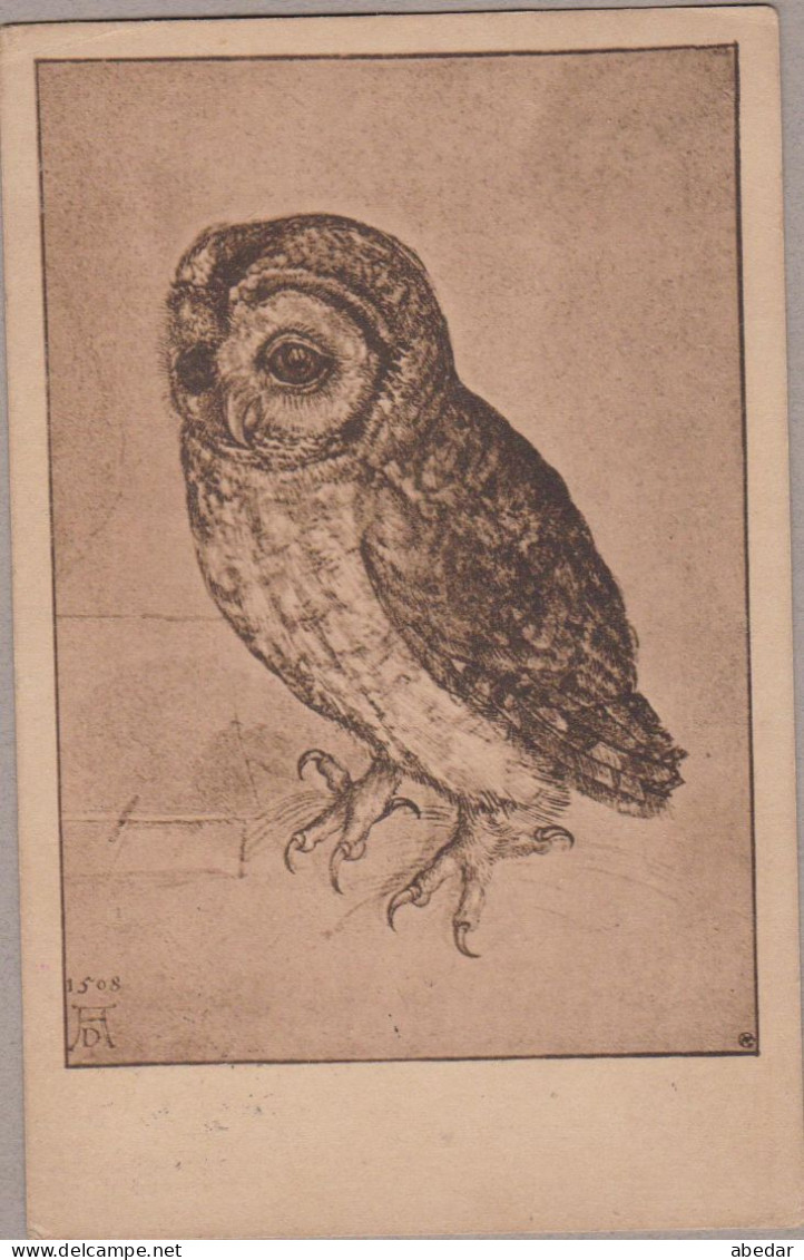 Owl Eule  Hibou Oiseaux Signe Old PC. Cpa. 1929 - Vögel