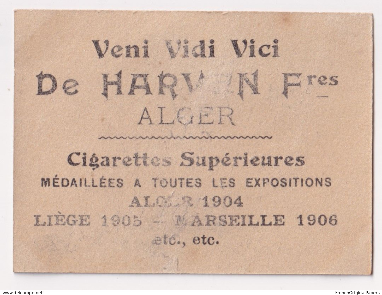 Fleuros - Cigarettes De Harven 1910 Photo Femme Sexy Lady Pin-up Woman Nue Nude Nu Seins Nus Vintage Alger A62-9 - Sigarette (marche)