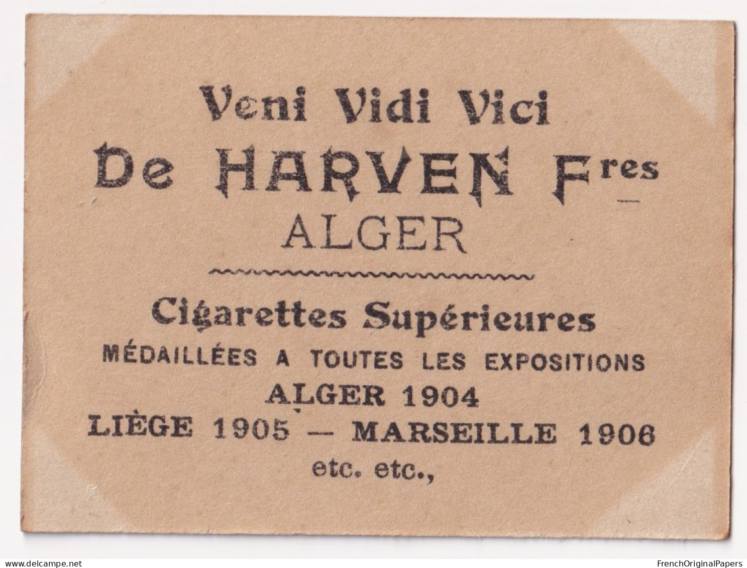Dréna - Cigarettes De Harven 1910 Photo Femme Sexy Lady Pin-up Woman Nue Nude Nu Seins Nus Vintage Alger épée A62-9 - Otras Marcas