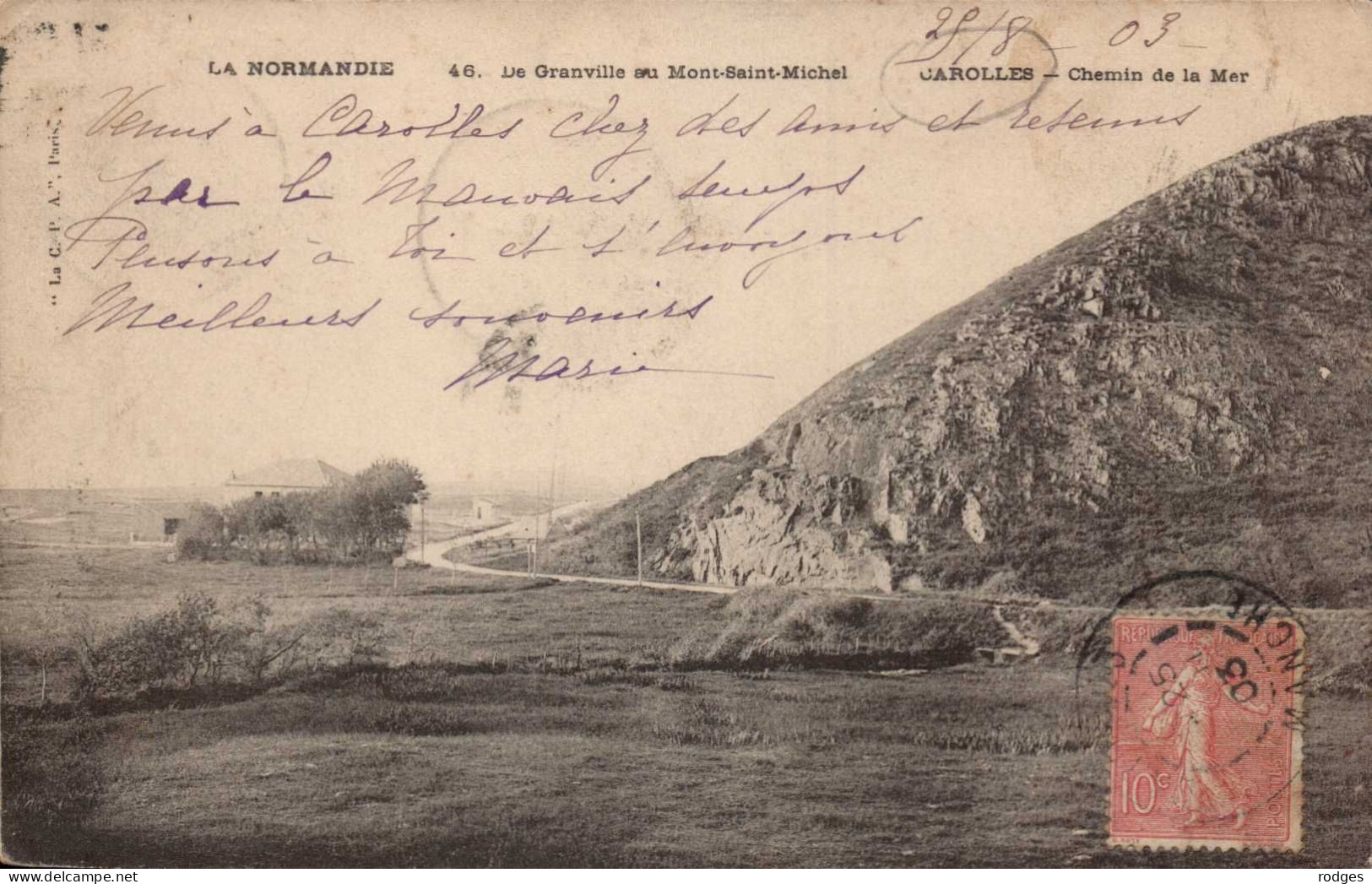 50 , Cpa  De Granville Au Mont Saint Michel , 46 , CAROLLES , Chemin De La Mer  (13936) - Altri & Non Classificati