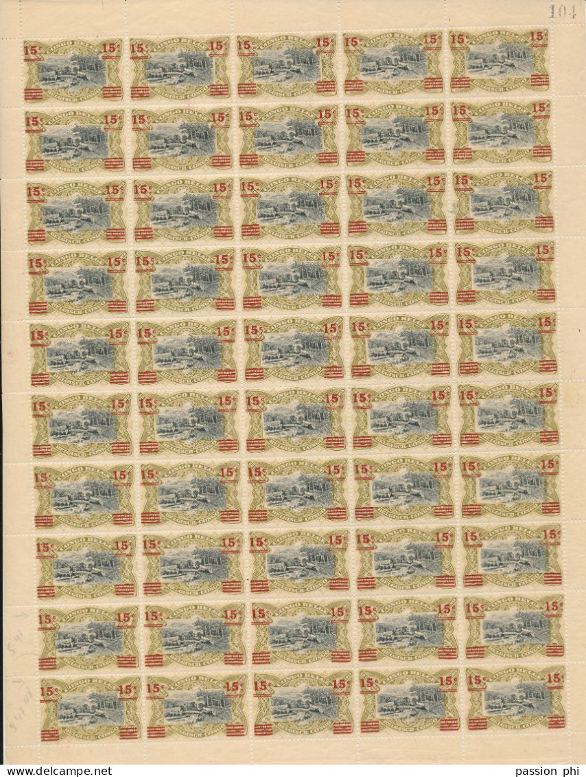 BELGIAN CONGO 1921 ISSUE COB 87 SHEET MNH - Volledige Vellen