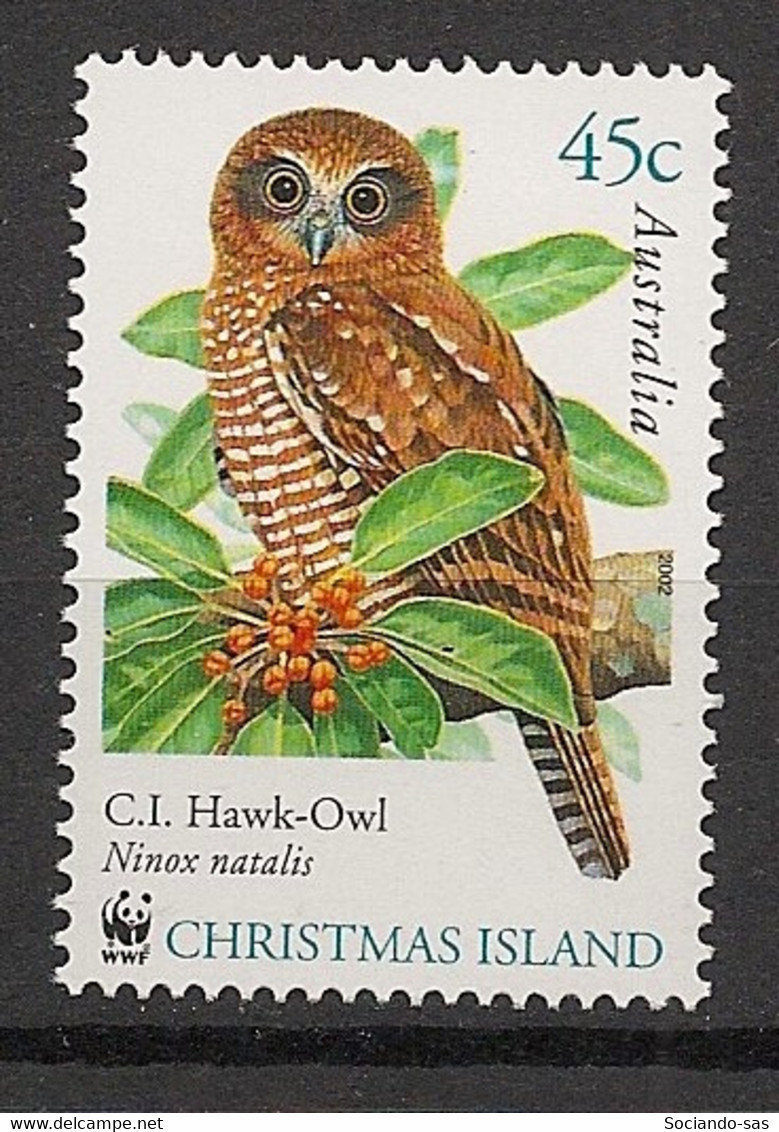 CHRISTMAS ISL. - 2002 - N°YT. 502 - Oiseau / Bird / Hibou / Owl / WWF - Neuf Luxe ** / MNH / Postfrisch - Gufi E Civette