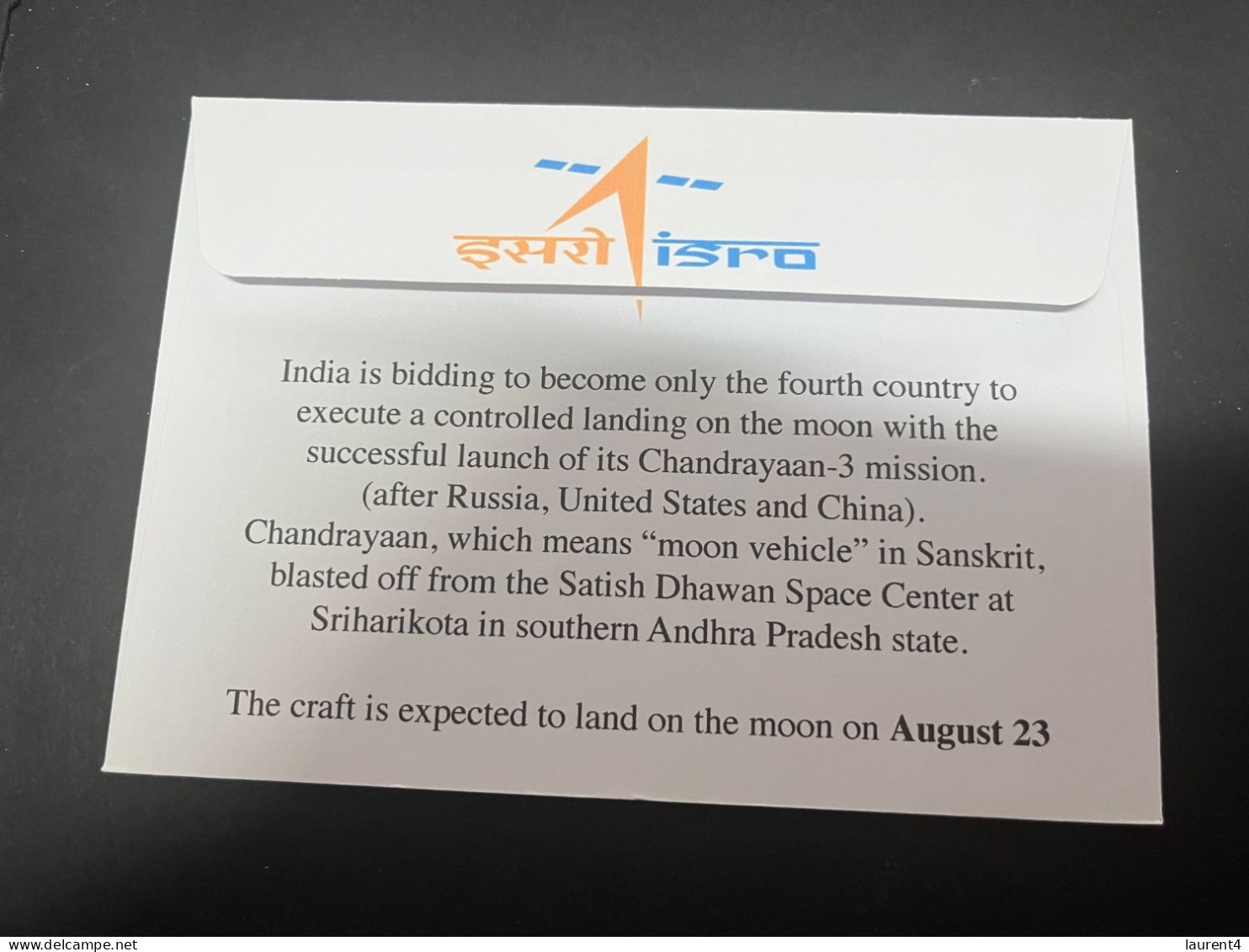 4-5-2024 (4 Z 7) Chandrayann-3 (India Space Agency) Launched & Land On Moon (2 Covers) - Autres & Non Classés