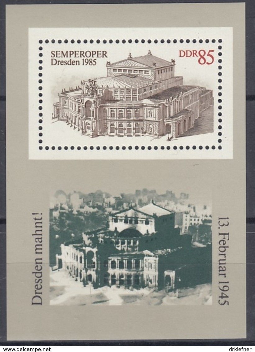 DDR  Block 80, Postfrisch **,Semperoper Dresden 1985 - Sonstige & Ohne Zuordnung