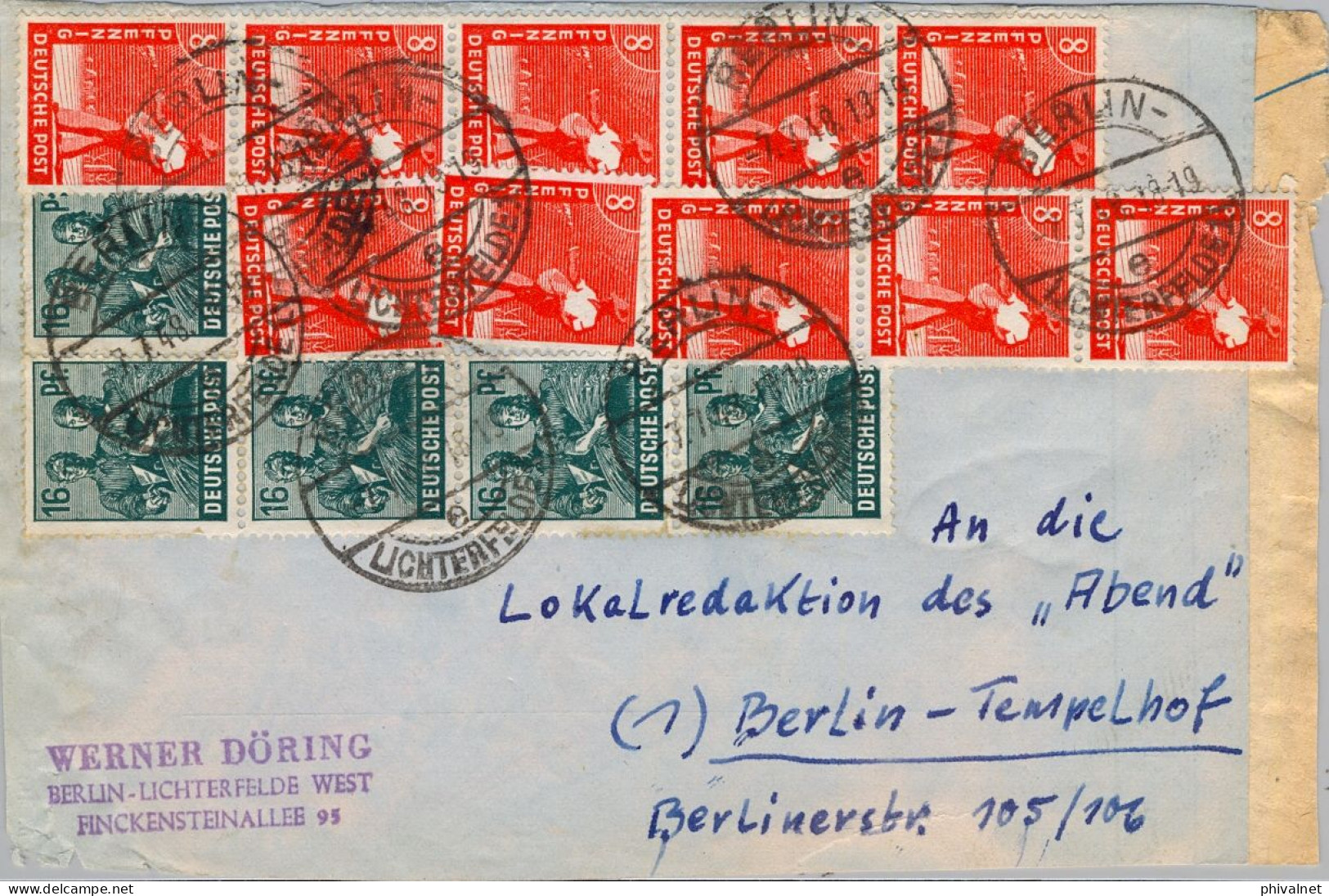 1948 LICHTERFELDE / BERLÍN , FRONTAL CIRCULADO - Briefe U. Dokumente