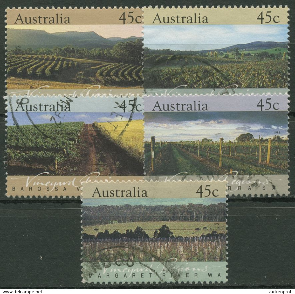 Australien 1992 Weinanbaugebiete 1301/05 Gestempelt - Used Stamps