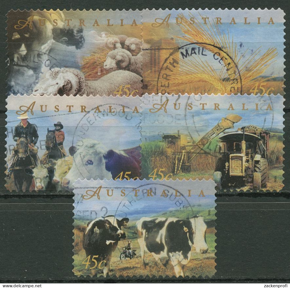 Australien 1998 Landwirtschaft Rinder Schafe Zuckerrohr 1714/18 Gestempelt - Usados