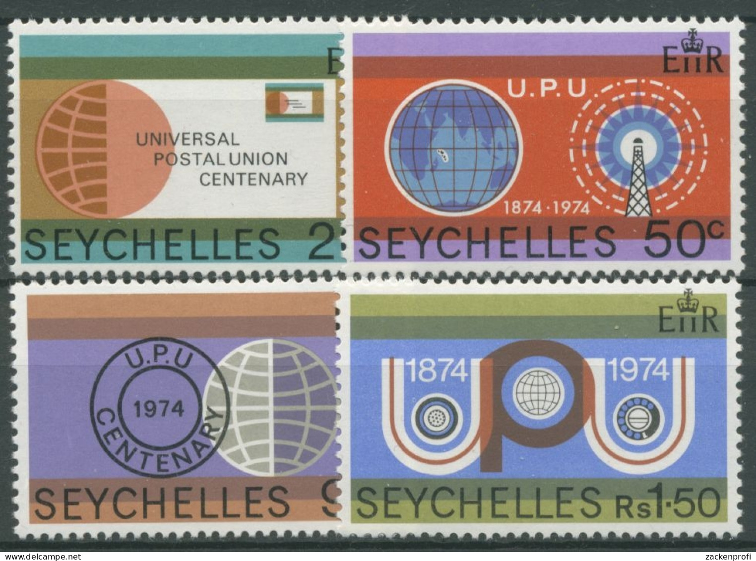 Seychellen 1974 100 Jahre Weltpostverein UPU 322/25 Postfrisch - Seychellen (...-1976)