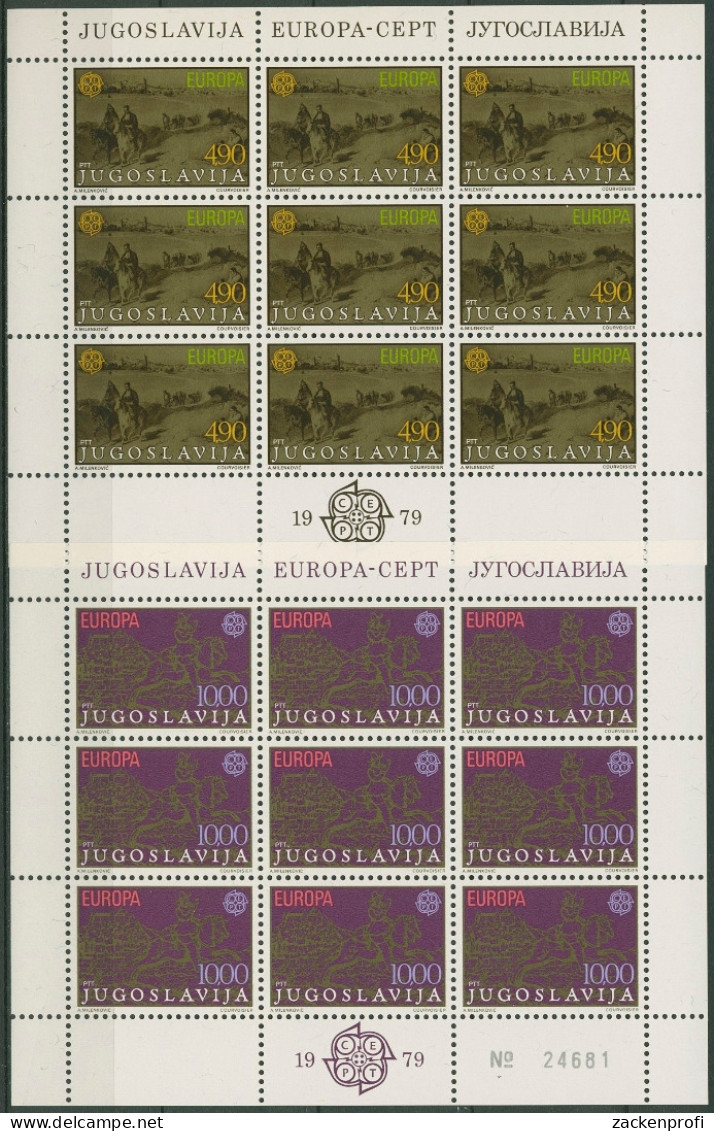 Jugoslawien 1979 Europa CEPT Post Kleinbogen 1787/88 K Postfrisch (C93614) - Blocs-feuillets