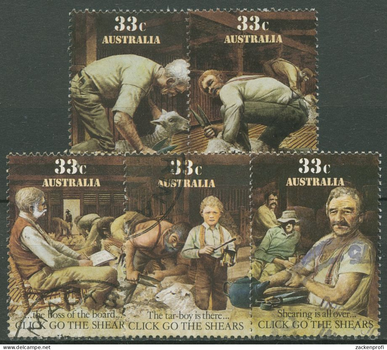 Australien 1986 Folklore Schafscherer Click Go The Shears 979/83 Gestempelt - Used Stamps