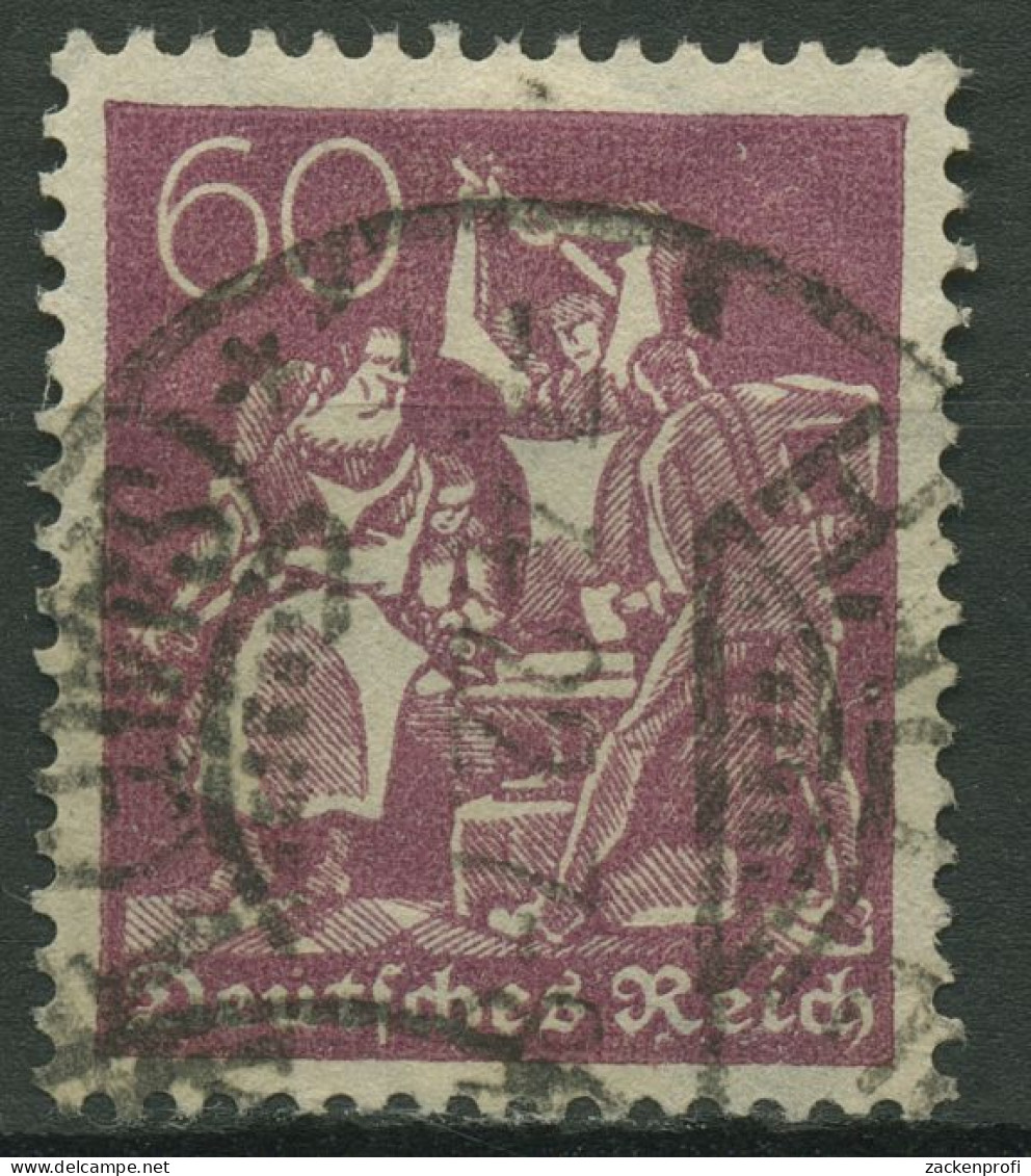 Deutsches Reich 1921 Arbeiter WZ 2 Waffeln 184 Gestempelt Geprüft - Used Stamps