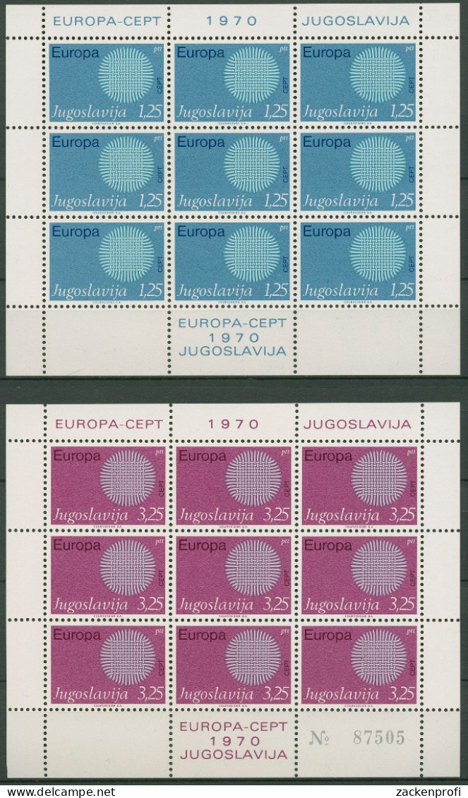 Jugoslawien 1970 Europa CEPT Flechtwerk Kleinbogen 1379/80 K Postfrisch (C93509) - Hojas Y Bloques