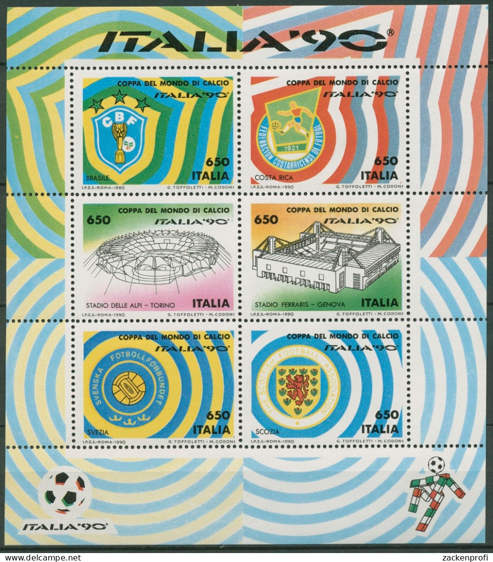Italien 1990 Fußball-WM ITALIA'90 Block 5 Postfrisch (C90397) - Blocs-feuillets