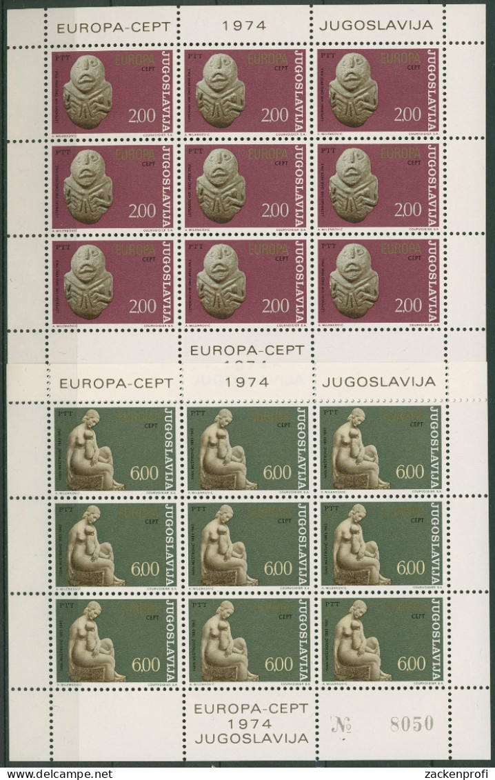 Jugoslawien 1974 Europa CEPT Skulpturen Kleinbogen 1557/58 K Postfrisch (C93554) - Blocs-feuillets