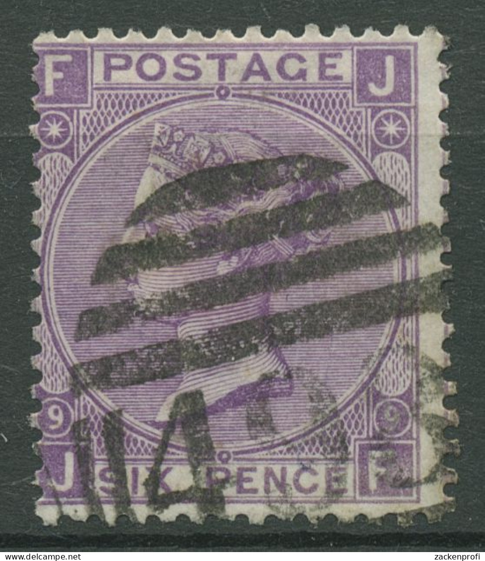Großbritannien 1867 Königin Victoria 6 Pence, 30 Platte 9 Gestempelt - Gebraucht