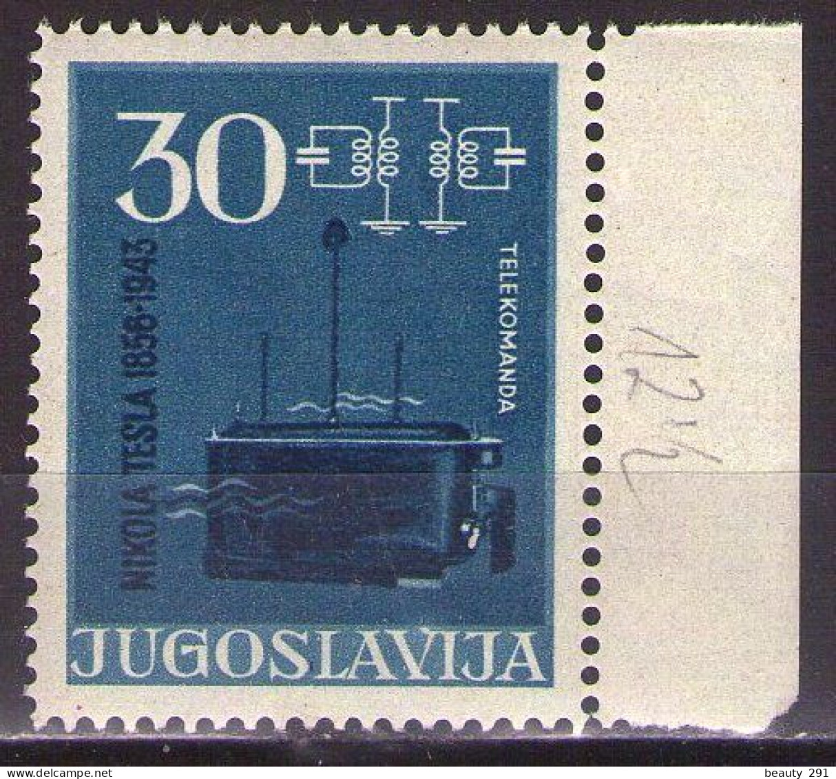 Yugoslavia 1956 - Nikola Tesla - Mi 793C - MNH** - Ongebruikt